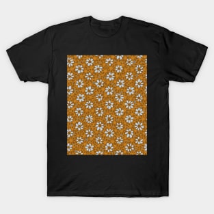 Batik Florals in Mustard and GrayTones T-Shirt